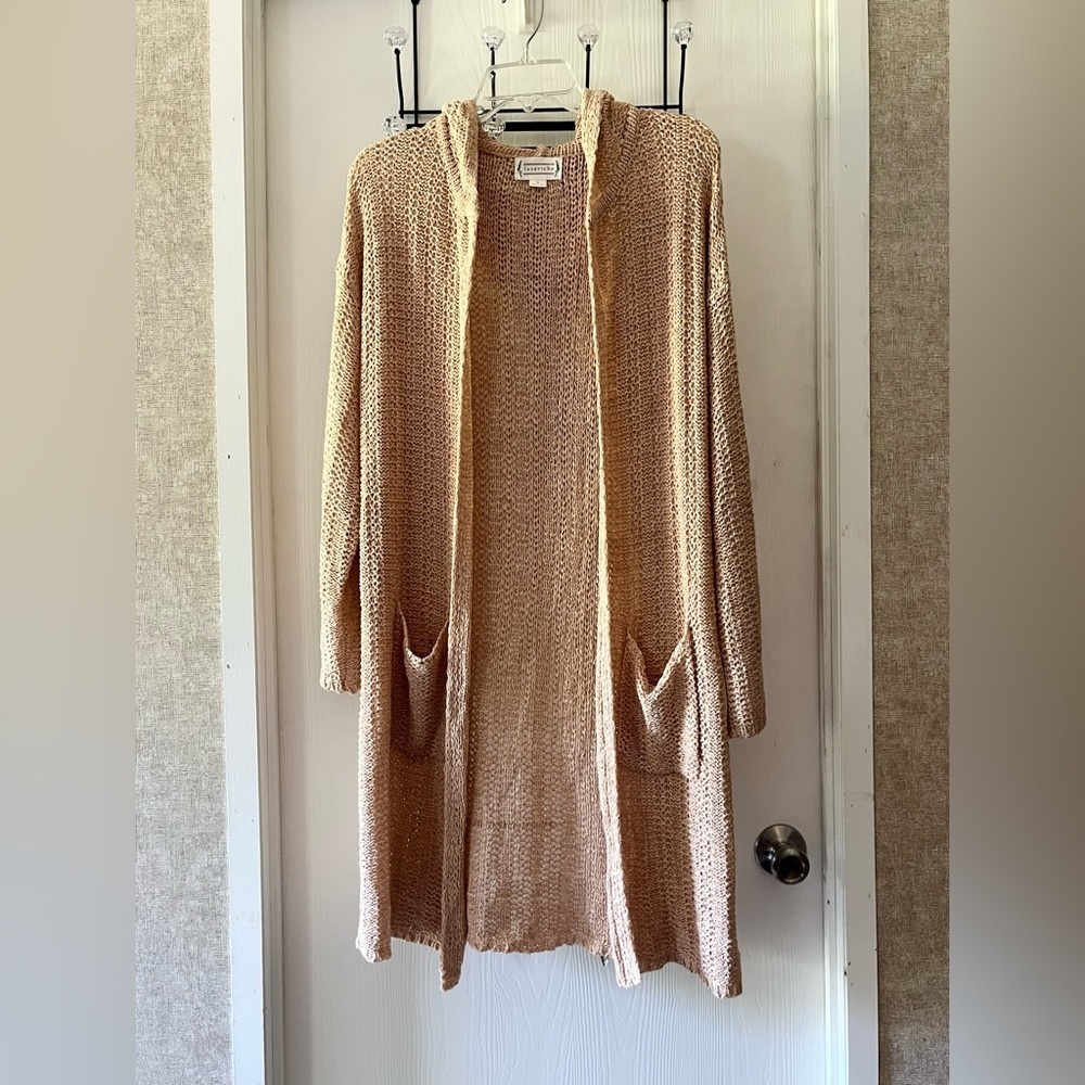 Love Richie Beige Duster Knit Cardigan